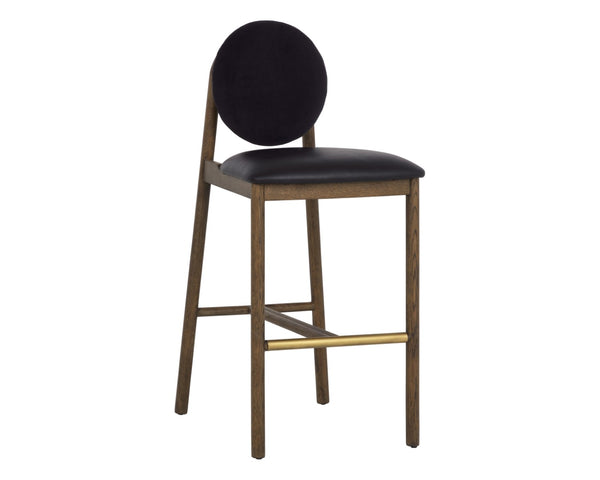 Sunpan ORABELL Barstool - Mid-Century Modern Design in Bravo Black & Abbington Black for Stylish Seating 112412