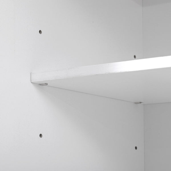 English Elm K&K 71" Tall Farmhouse Pantry Cabinet with Groove Edges, 3 Pull-Out Organizers, 6 Door Shelves White N707P256507W