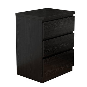 English Elm 19.7-inch Matte Finish Nightstand with Touch Release Drawers for Minimalist Bedrooms Black W3151P407887