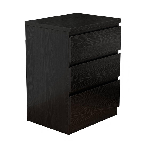 English Elm 19.7-inch Matte Finish Nightstand with Touch Release Drawers for Minimalist Bedrooms Black W3151P407887