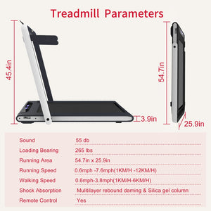 English Elm 2 in 1 Folding Under Desk Treadmill 2.5hp Walking Jogging Machine with Remote Control W130384071
