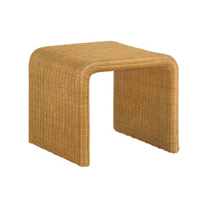 English Elm Square Woven Rattan End Table - Stylish Mid-Century Modern Design With Storage, Natural Finish B016P378165-GIGA