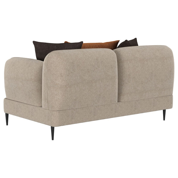 English Elm Repley Chenille Upholstered Loveseat with Sculpted Arms and Tapered Metal Legs B062P448031