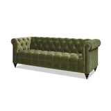 English Elm Alto 88" Tufted Chesterfield Sofa, Olive Green Performance Velvet