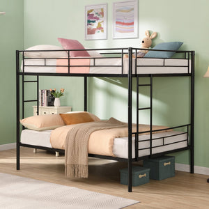 English Elm Full Over Full Metal Bunk Bed – Space-Saving Design, Easy Assembly, No Box Spring Required! W311S00050