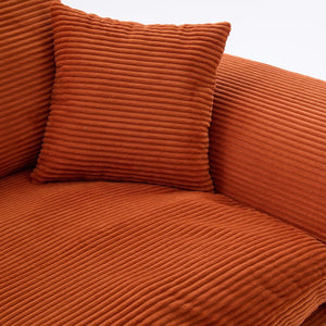 English Elm UNITED Cloud Couch Modular Sectional Sofa with Corduroy Cover, Ergonomic 2-Seater, No Assembly Needed Orange W1568P371118