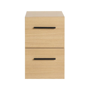 English Elm 12" Wall-mounted Oak Plywood Bathroom Linen Cabinet Slim Floating Single Door Storage W3450P440598