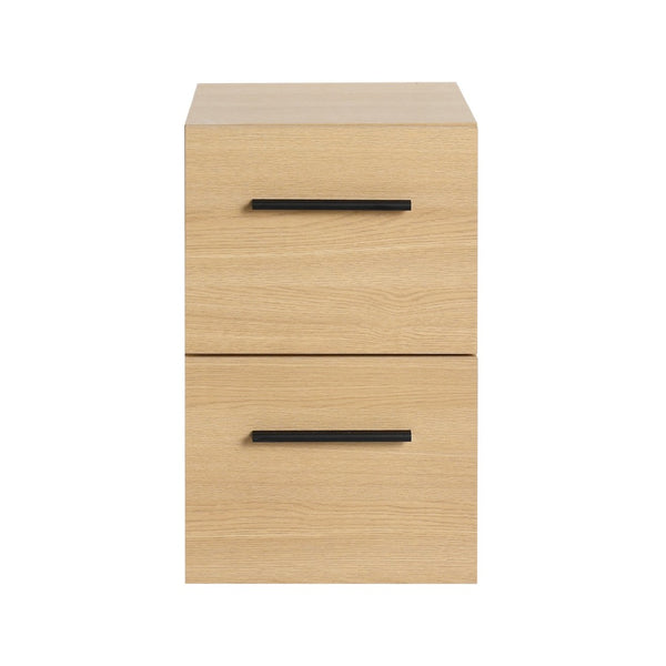 English Elm 12" Wall-mounted Oak Plywood Bathroom Linen Cabinet Slim Floating Single Door Storage W3450P440598