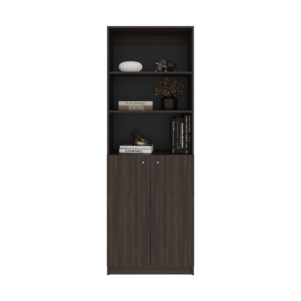 English Elm Bookcase Benzoni Nova Stained Walnut – Modern 4-Shelf Engineered Wood Storage, Durable Elegance B092P386506 B092P386506