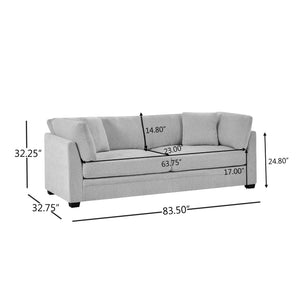 English Elm Christopher Knight Home® - 83.50" Modern Flared Arms Sofa with Chenille Upholstery, High-Density Cushions and Sturdy Legs Beige N771P345835M