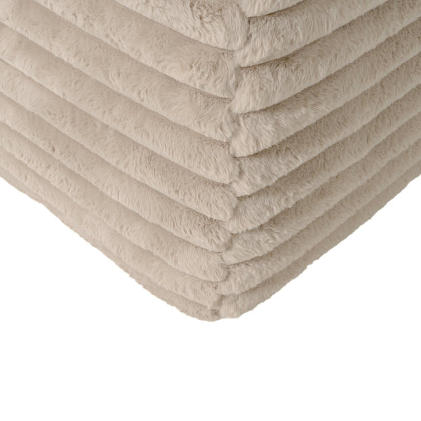 English Elm 110" Cloud Sectional Sofa Upholstered with Ultra-Soft Faux Rabbit Fur, Modular L-Shape Comfort and Easy Care Light Coffee N719S001820D