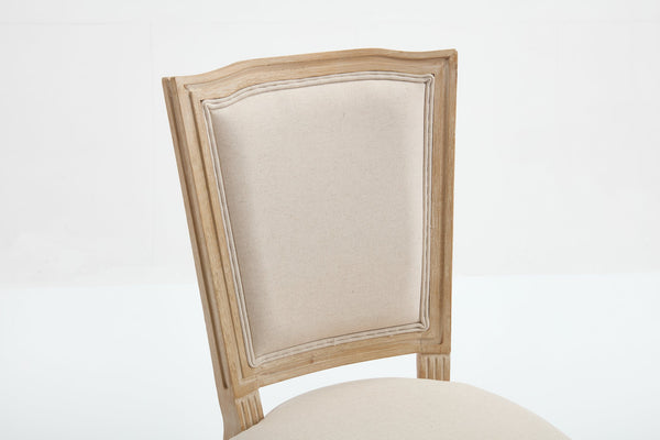 English Elm French Country Dining Chairs Set Of 2 - Upholstered T-Back Design For Elegant Dining & Living Spaces W3426P324548