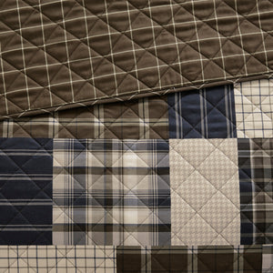 English Elm 3 Piece Reversible Timber Quilt Set Full/Queen - Rustic Patchwork & Plaid Double-Sided Cabin Chic, Machine Washable B03597530