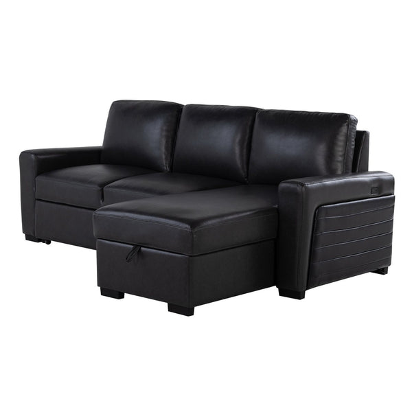 English Elm Montero Sleeper Sectional with Storage Chaise Drop Down Table and Usb Ports B201S00463