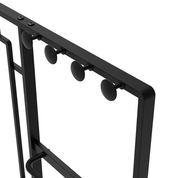 English Elm 30X44 Ines Modern Vanity Mirror with Shelf, Black Metal Frame, HD 4mm Glass, Rust-Resistant, Versatile W708P235372