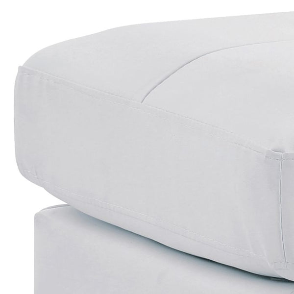 English Elm Stylish White PU Seating Ottoman 19"H x 23"W x 23"D — No Assembly, Compact Comfort for Small Spaces B078108257