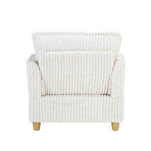 English Elm This Corduroy Single Seat Accent Chair with Ottoman and Pillows for Cozy Nook Spaces W1658P254570