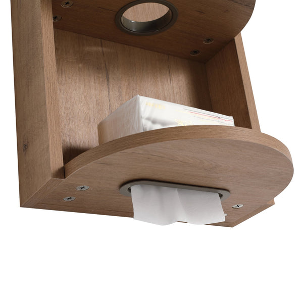 English Elm 12" Bathroom Wall-Mounted Storage Rack with Three-Tier Floating Shelves, Durable Scratch-Resistant Plywood Organizing Solution Imitative Oak W999P277163