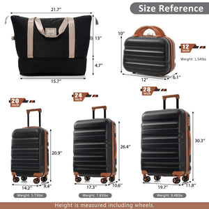 English Elm Hardshell Abs Four Piece Spinner Luggage Set with Tsa Lock and Packing Cubes N730P262653B