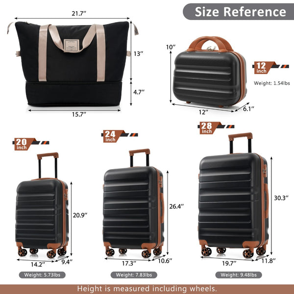 English Elm Hardshell Abs Four Piece Spinner Luggage Set with Tsa Lock and Packing Cubes N730P262653B