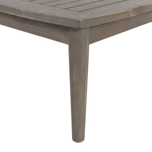 English Elm Christopher Knight Home® - Patio Loveseat And Coffee Table Set - Minimalist Acacia Wood Furniture For Relaxing Outdoor Spaces 68628.00GDGRY