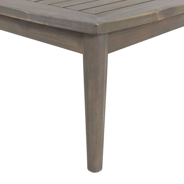 English Elm Christopher Knight Home® - Patio Loveseat And Coffee Table Set - Minimalist Acacia Wood Furniture For Relaxing Outdoor Spaces 68628.00GDGRY