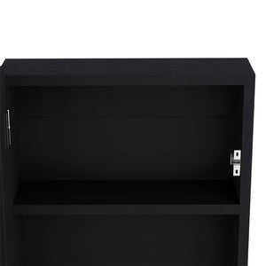 English Elm Medicine Cabinet Sanford Black Mirrored Door Engineered Wood 3 Shelves Space-Saving Design Durable Finish B092P238733