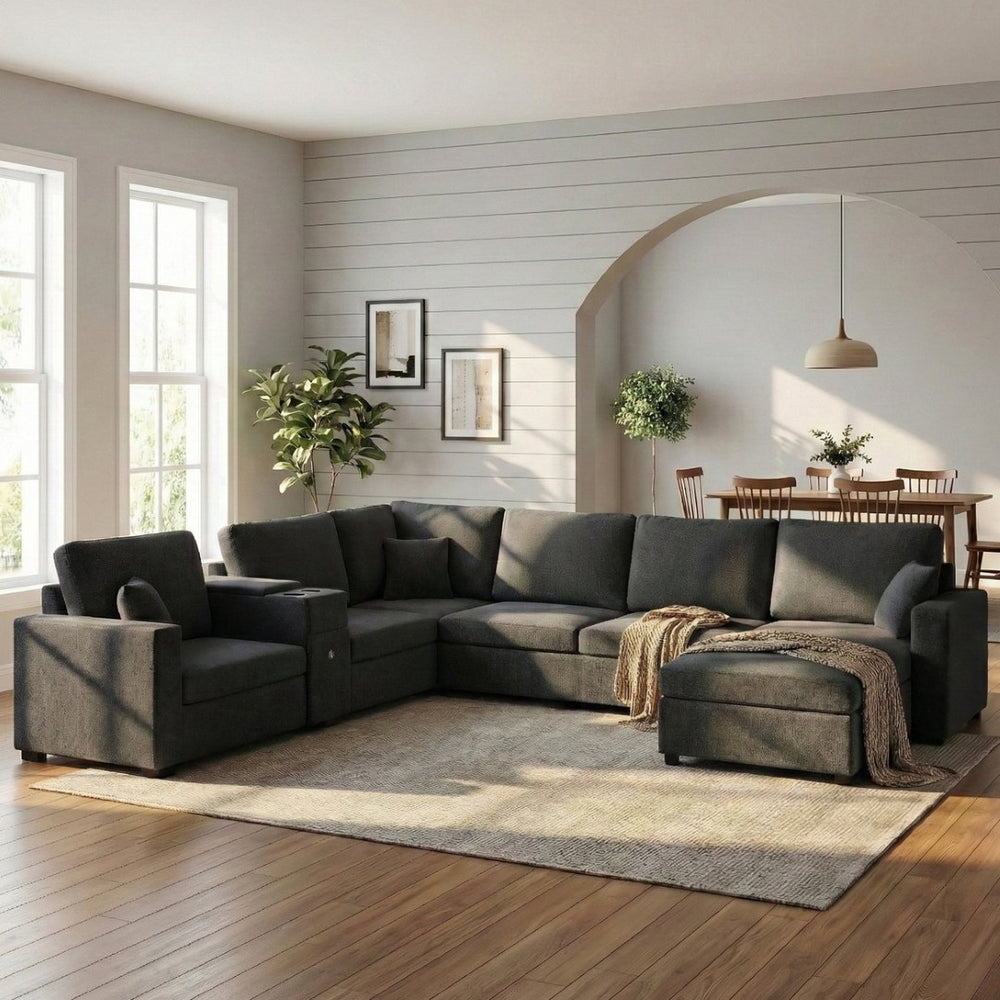 English Elm Swivel Barrel Accent Chair Chenille Tufted Round Club Seat for Living Room Lounge Black N719S002350B