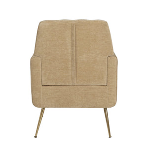Crestview Collection Modern Accent Chair - Stylish Upholstered Furniture With Button Tufting And Gold Legs For Any Room Yellow Polyester Evfzr4352mst