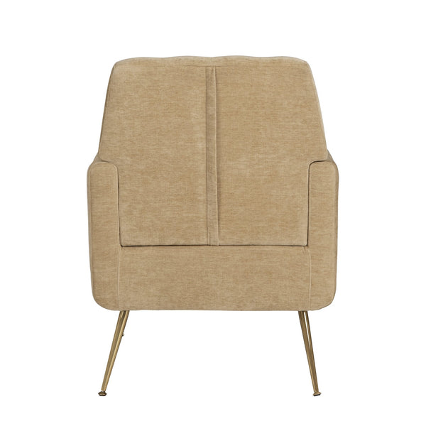 Crestview Collection Modern Accent Chair - Stylish Upholstered Furniture With Button Tufting And Gold Legs For Any Room Yellow Polyester Evfzr4352mst