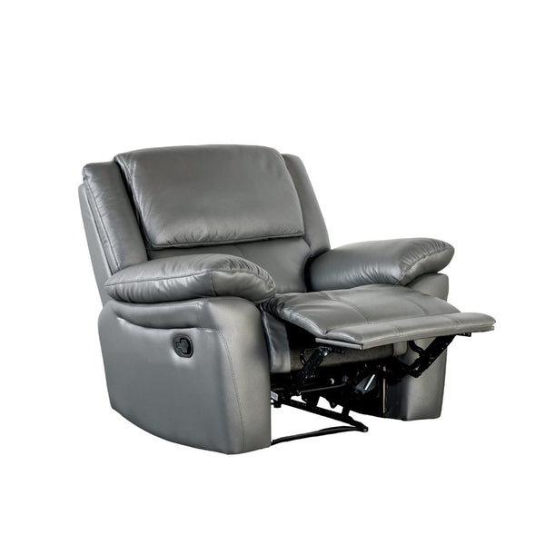 English Elm Transitional Multi-Function Glider Recliner with Channel Back, Cup Holders, Hidden Storage, Upholstered Comfort Dark Gray 43 L x 31 W x 26 H B2741P385173