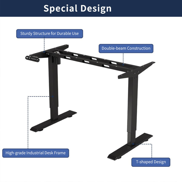 English Elm 55"×24" Electric Sit Stand Desk Steel Frame with Memory Presets and Usb-c Charging Port Black+Brown W614P376260