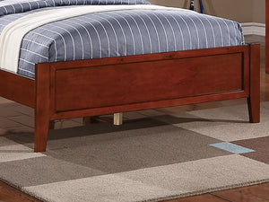 English Elm Simple Modern Full Size Bedframe with Carved Vertical Lines, Rubberwood MDF Construction, Elegant Design Cherry,Espresso 81 L x 8 W x 4 H B011S01987