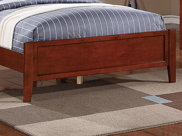 English Elm Simple Modern Full Size Bedframe with Carved Vertical Lines, Rubberwood MDF Construction, Elegant Design Cherry,Espresso 81 L x 8 W x 4 H B011S01987