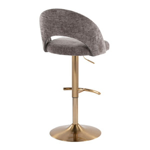 English Elm Adjustable Swivel Barstools Set of 2 Fabric Seat Black Metal Base Kitchen Counter B202S02000