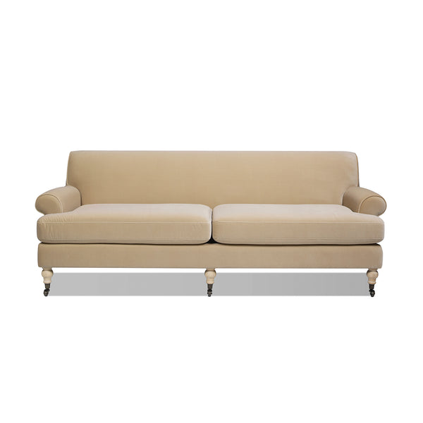 English Elm Jennifer Taylor Home - Alana 88" Lawson Two-Cushion Tightback Sofa in French Performance Velvet with Removable Zippered Covers Brown B2719P238318