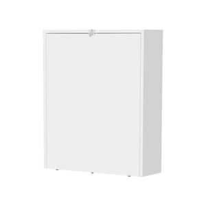 English Elm Aguila Space-Saving Wall-Mounted Drop-Leaf Table in White — Foldable Desk for Small Rooms & Home Office B128P263713