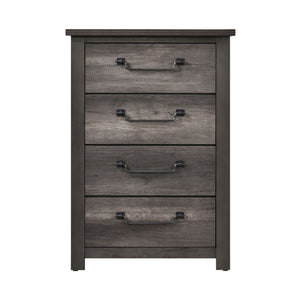 English Elm Gray 4-Drawer Storage Chest with Rustic Wood Finish, Compact 34"x17.5"x48" Organizer for Bedroom Gray 37.5 L x 21 W x 52.75 H B011P227526