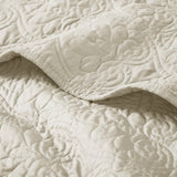 Madison Park Quebec Traditional Oversized Quilted Throw MP50-2985 Ivory