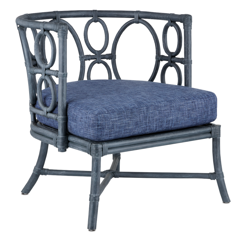 Tegal Navy Chair – Handcrafted Rattan with Vintage Finish, Perfect for Sunrooms & Beachside Spaces