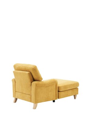 English Elm Modern Mid-Century Oversized Chaise Lounger Sofa Bed with Solid Wood Legs, Deep Seat Comfort Sleeper Yellow W2363S00069