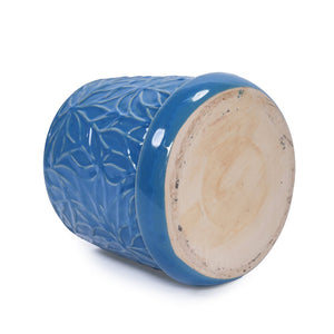 English Elm Set Of 2 Ceramic Flowerpots - 7" Stylish Navy Planters For Modern Home, Garden & Patio Décor W3273P322544-GIGA