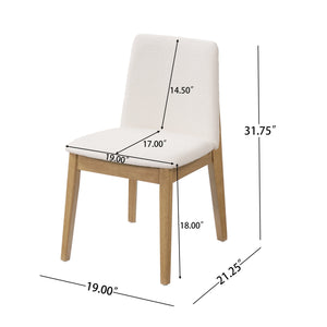 English Elm Christopher Knight Home® - Upholstered Modern Armless Dining Chair Set of 2 with Ergonomic Curved Back & Solid Wood Frame Durable Fabric Beige,Oak N771P330590A