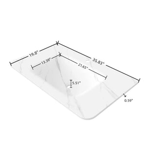 English Elm 36" Sintered Stone Vanity Top Undermount Ceramic Basin Glossy Gray Bathroom Upgrade W2615P366782