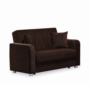 English Elm PrimeNest Gravita Collection Upholstered Convertible Loveseat with Storage, Chenille Sleeper Comfort and Style Dark Brown B030P281808