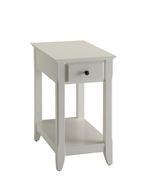 English Elm Bertie White Finish Accent Table with Drawer & Shelf, Tapered Wood Legs, Durable MDF, 40lb Top Capacity B2726P277922