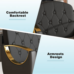 English Elm Hydraulic Salon Chair with Foot Pump Swivel Base Pu Leather Seat for Barber Tattoo Spa W2700P410954