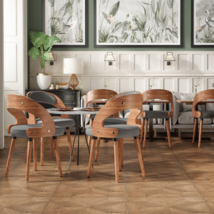 English Elm Swivel Counter Stools Set of 2 Rattan Back Pu Seat Mid Century Wood Frame Kitchen Dark Gray T3623P433533