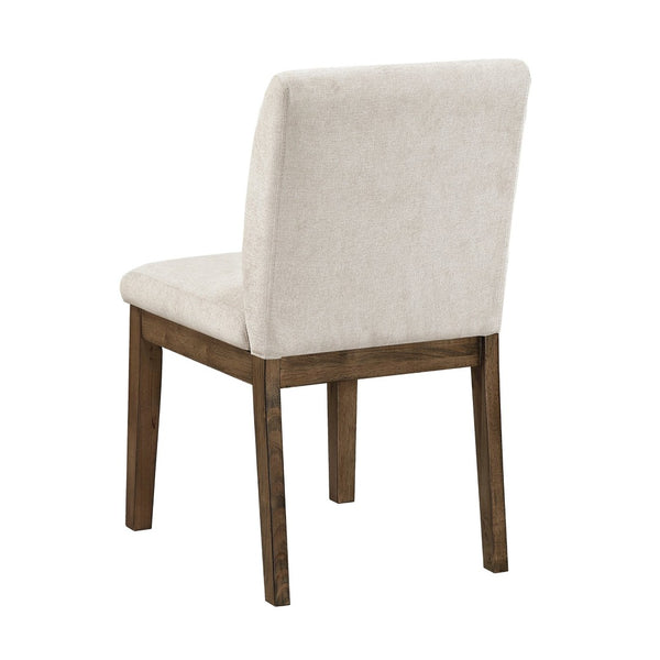 English Elm Brown French Oak Veneer Extendable Dining Set with Upholstered Chairs for Five B011S02333