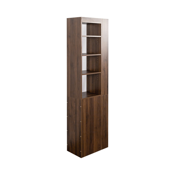 English Elm 70.87" H Modern Wooden Tall Storage Cabinet With 4 Display Shelves, 3 Drawers For Home & Office W331P281203